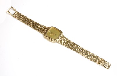 Lot 521 - A ladies' 9ct gold Omega 'de Ville' quartz bracelet watch