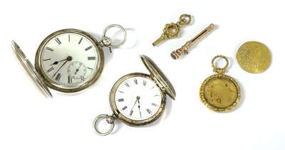 Lot 157 - A sterling silver fusee verge hunter pocket watch