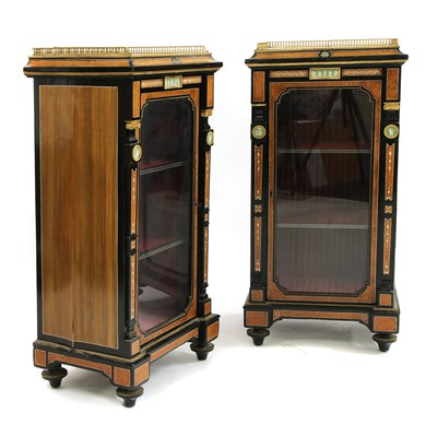 Lot 874 - A pair of late Victorian walnut cabinets