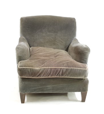 Lot 459 - A Howard style long arm easy chair