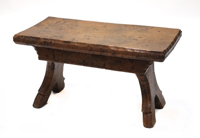 Lot 794 - A heavy burr elm low table