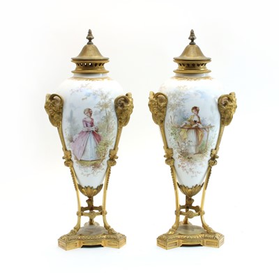 Lot 133 - A pair of 19th century French porcelain vases