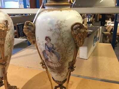 Lot 133 - A pair of 19th century French porcelain vases