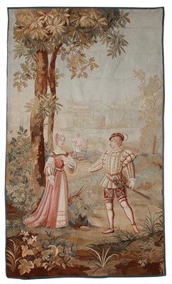 Lot 830 - A Continental rectangular tapestry panel