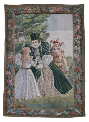 Lot 296 - A pair of Continental rectangular tapestry panels