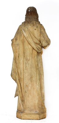 Lot 702 - A Continental carved and painted pine figure of Christ as Salvator Mundi