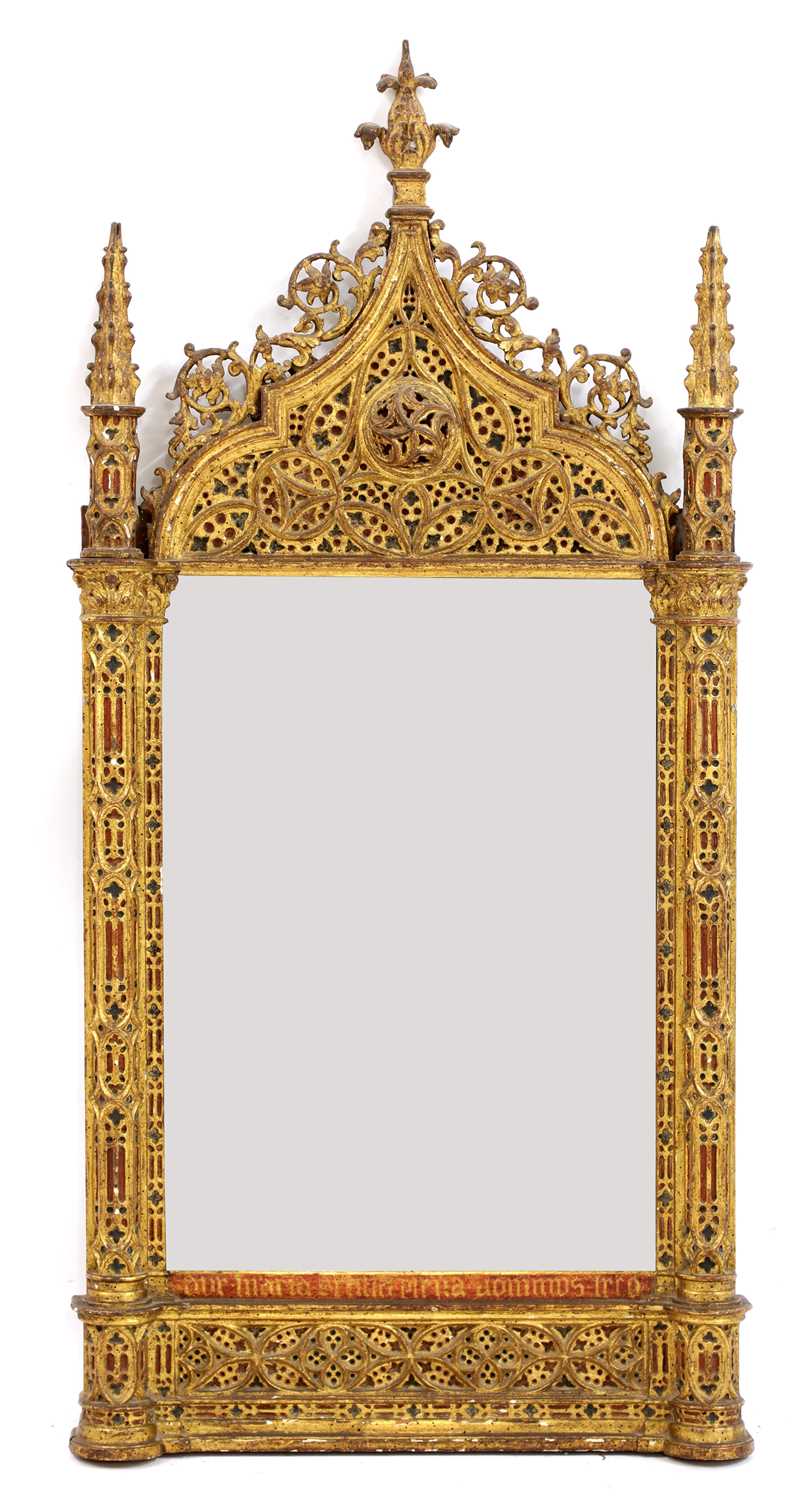 Lot 76 - A Gothic Revival wall mirror