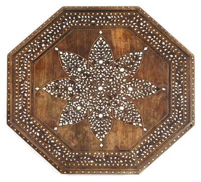Lot 145 - An Indian bone inlaid hardwood octagonal occasional table