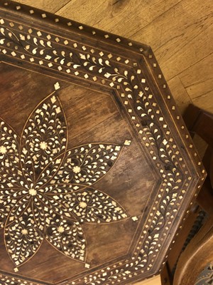 Lot 145 - An Indian bone inlaid hardwood octagonal occasional table