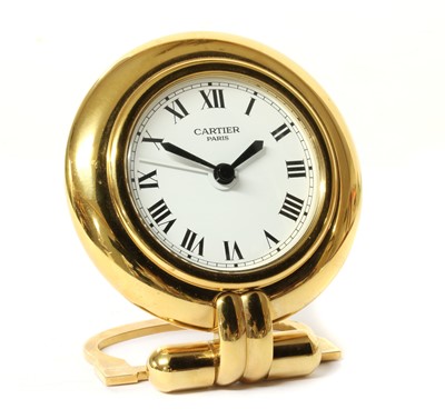 Lot 158 - A Must de Cartier 'Colisee' quartz travel alarm clock, c.1993