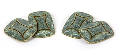Lot 133 - A pair of gold enamel cufflinks