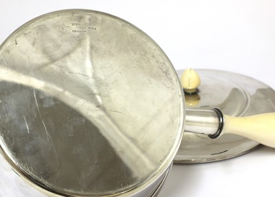 Lot 477 - A Danish .925 standard pan and cover