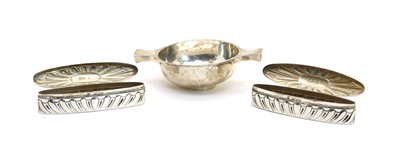 Lot 154 - A pair of Victorian silver oval dressing table pin boxes