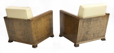 Lot 414 - A pair of Art Deco walnut lounge chairs
