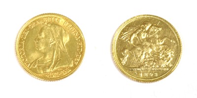 Lot 204 - Coins, Great Britain, Victoria (1837-1901), Half Sovereign, 1893