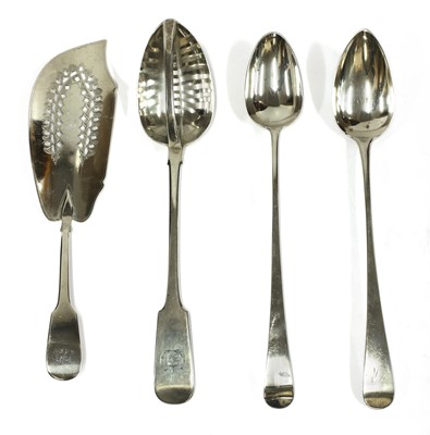 Lot 43 - An Irish silver gravy straining spoon