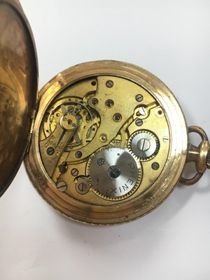 Lot 226 - A rolled gold Waltham Bartlett half hunter pocket watch