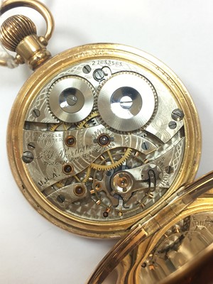 Lot 226 - A rolled gold Waltham Bartlett half hunter pocket watch