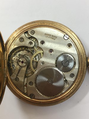 Lot 226 - A rolled gold Waltham Bartlett half hunter pocket watch