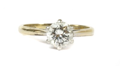 Lot 89 - A white gold and platinum single stone diamond ring
