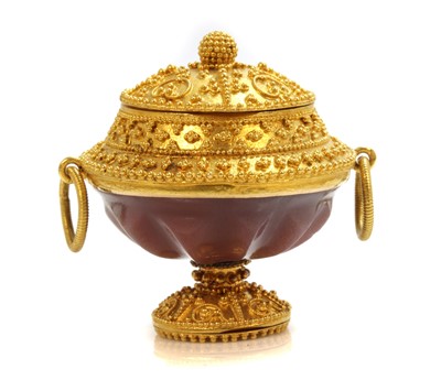 Lot 63 - A Victorian Archeological Revival gold urn form vinaigrette c.1870