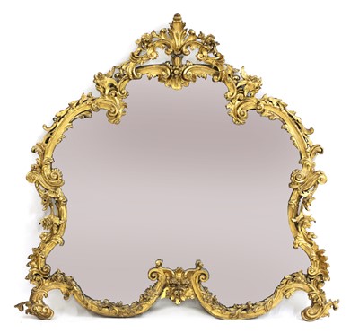 Lot 410 - A large Venetian carved giltwood overmantel mirror