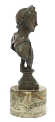 Lot 845 - A miniature French bronze bust of Nero