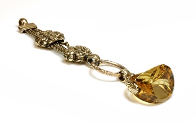 Lot 478 - A gold-mounted citrine swivel seal and fob, c.1830