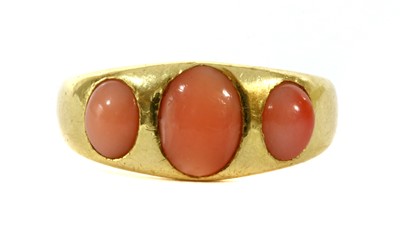 Lot 6 - A Victorian 18ct gold coral ring