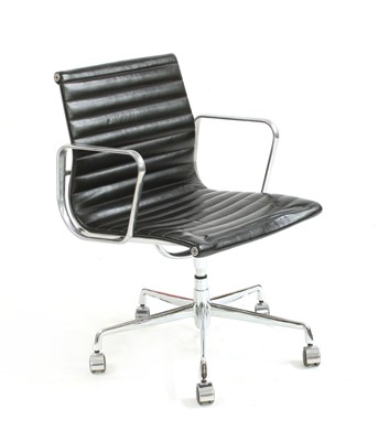 Lot 545 - A Vitra chrome and black leather office chair