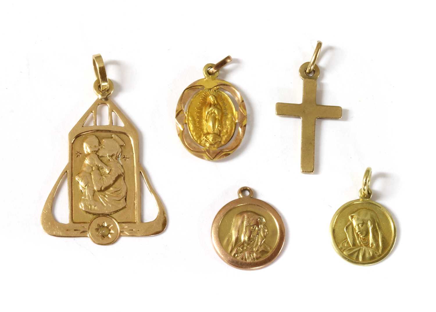 Lot 44 - A quantity of gold religious pendants