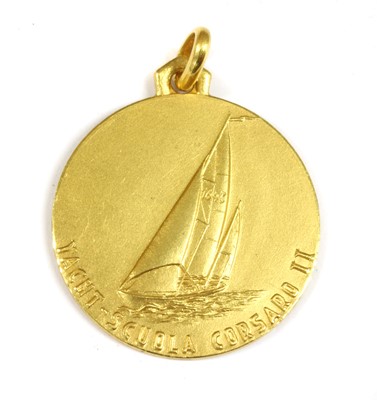 Lot 45 - An Italian gold enamel Naval yacht school medal
