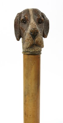 Lot 760 - A walking stick with hound's head handle