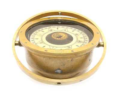 Lot 270 - A brass marine compass