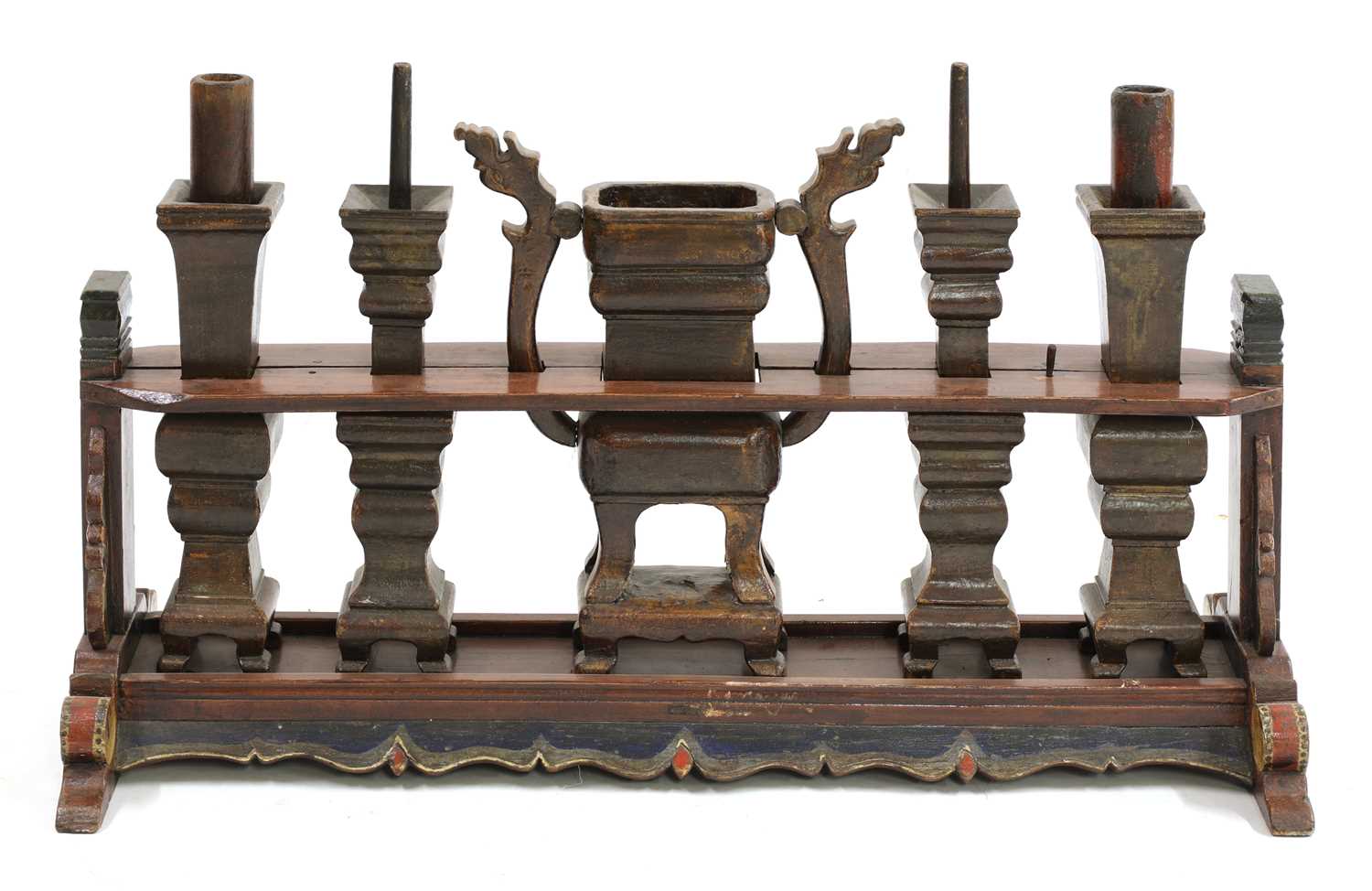 Lot 343 - A Chinese wood altar and fittings