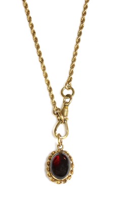 Lot 65 - A Victorian garnet pendant