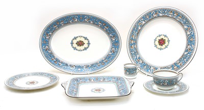 Lot 237 - A comprehensive Wedgwood Turquoise Florentine pattern dinner tea service
