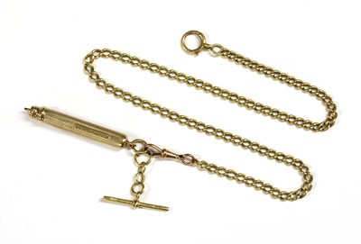 Lot 447 - An 18ct gold curb link double Albert chain