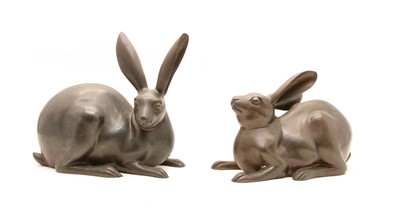 Lot 483 - A modern bronze figure of a Rabbit