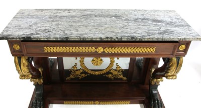 Lot 394 - A French Empire-style mahogany and gilt metal mounted console table