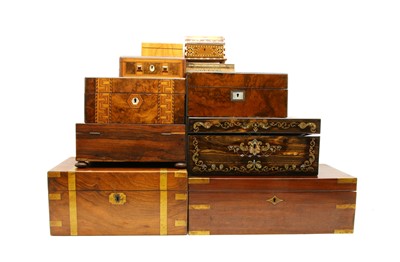 Lot 240 - A collection of ten 19th century boxes of graduating sizes