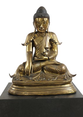Lot 449 - A large gilt-bronze Thai Buddha