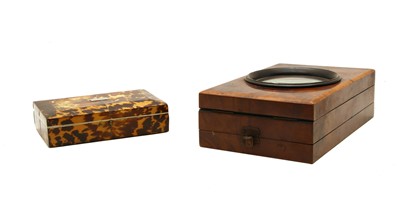 Lot 458 - A tortoiseshell jewellery box