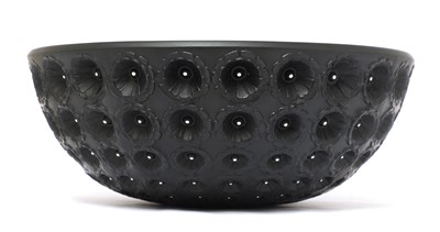 Lot 290 - A Lalique 'Nemours' black glass bowl