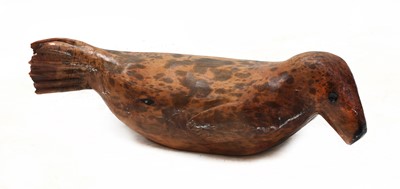 Lot 127 - A large wooden sculpture of a seal