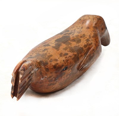 Lot 127 - A large wooden sculpture of a seal