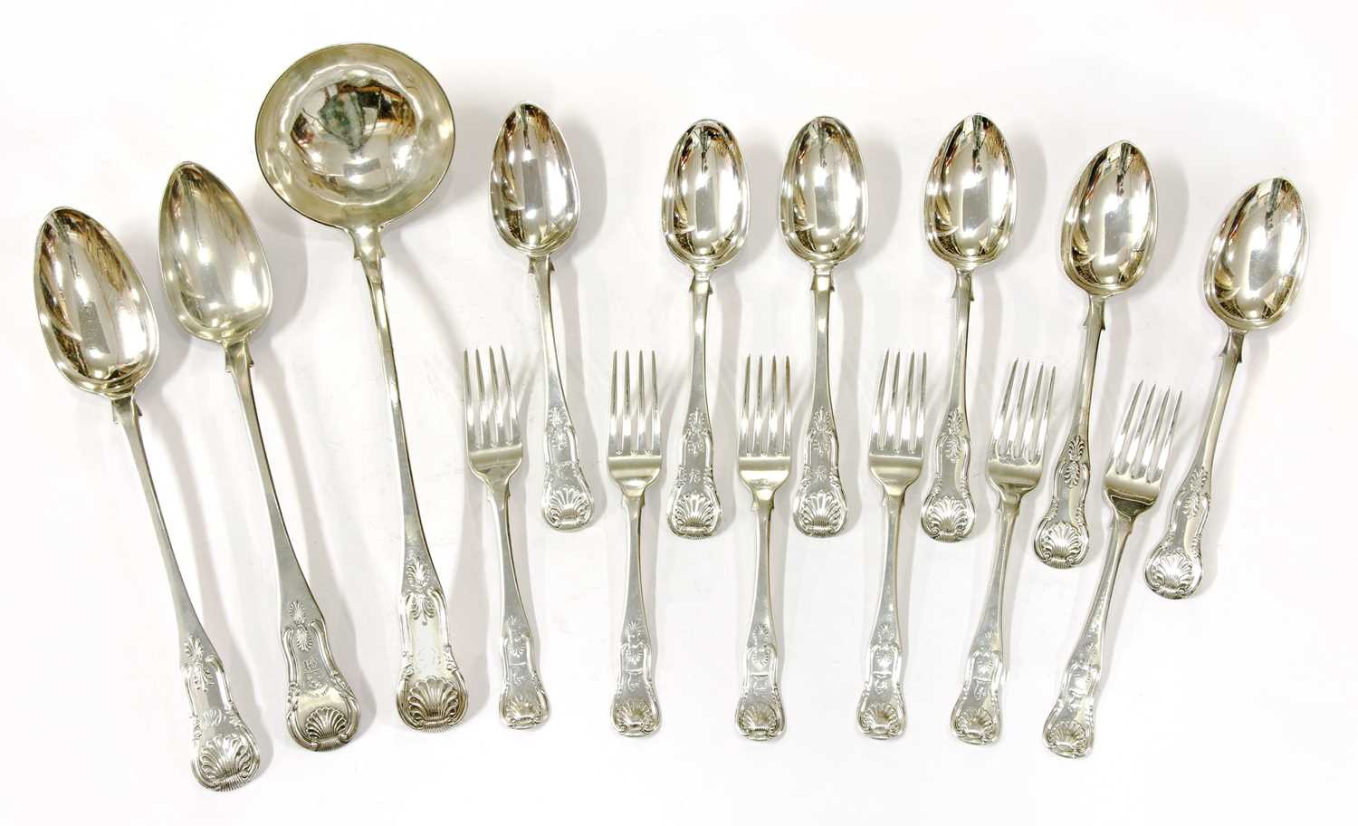 Lot 36 - Edinburgh silver King's pattern cutlery