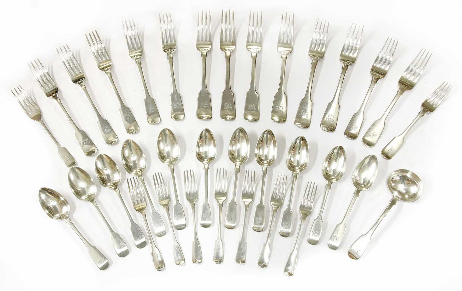 Lot 5 - Silver fiddle pattern cutlery