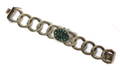Lot 174 - A silver Bucherer 'Belle Epoque' mechanical bracelet watch