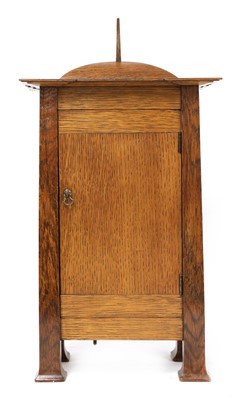Lot 198 - A rare Arts and Crafts oak architectural clock, designed by CFA Voysey, c. 1902